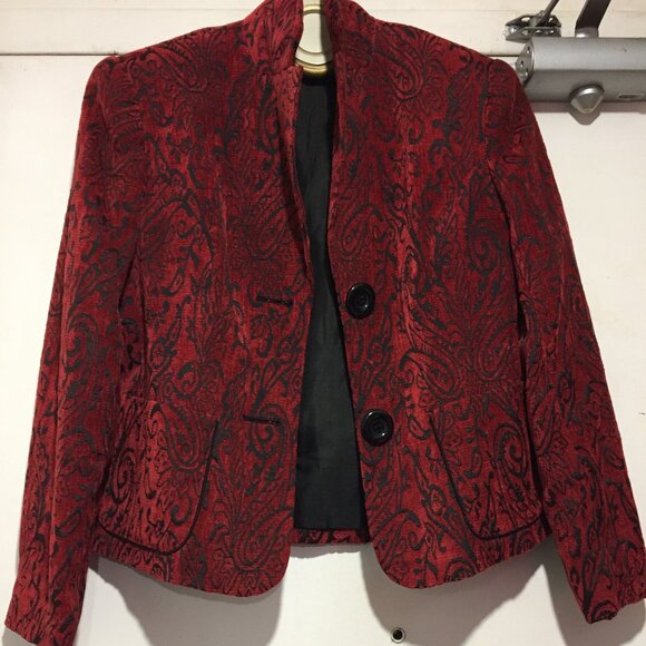 GILANI PATTERN VELVET BLAZERS SIZE 8 - Picture 5 of 14